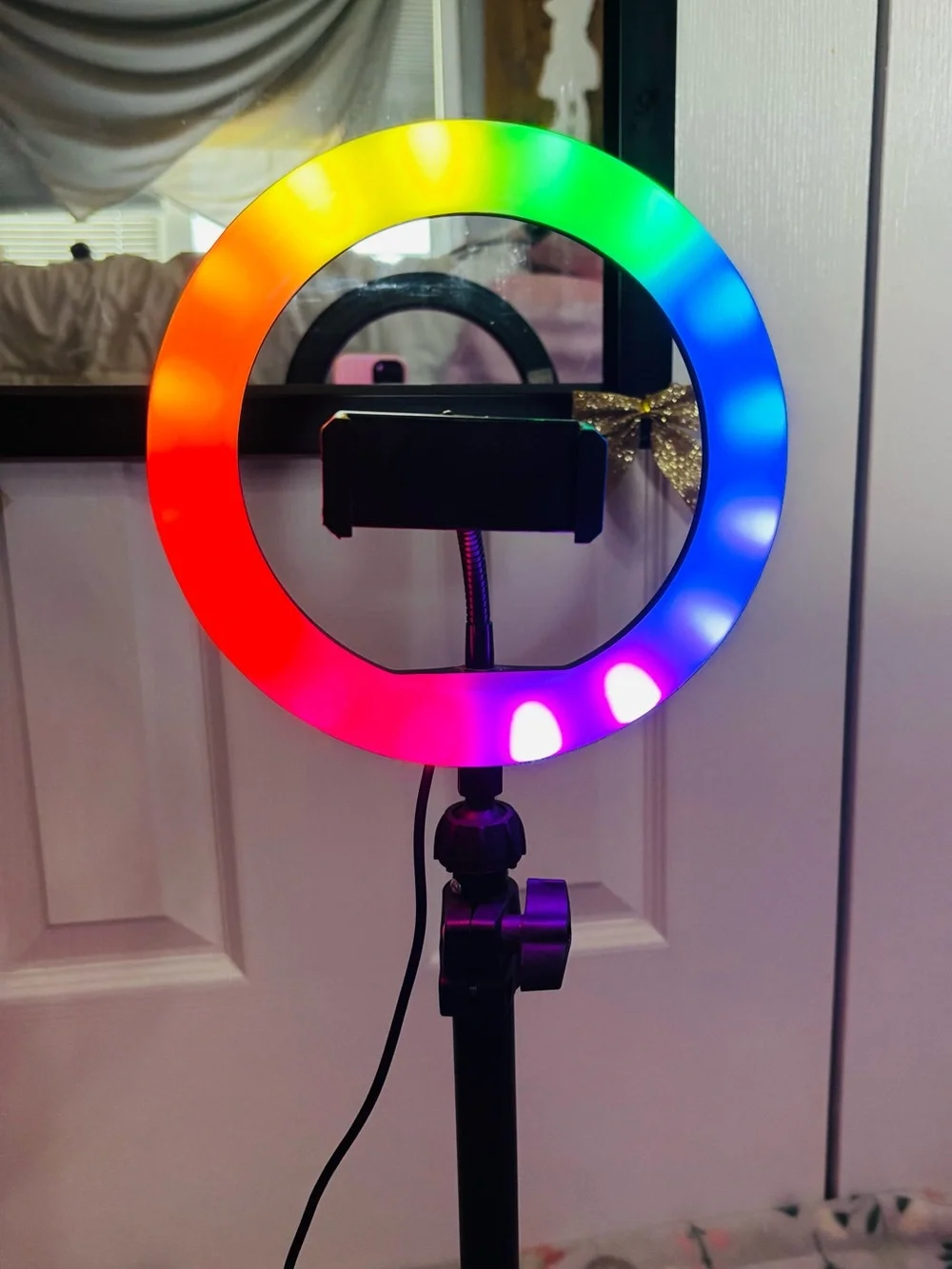 LED Ring Light with Phone Mount on Tripod - Black